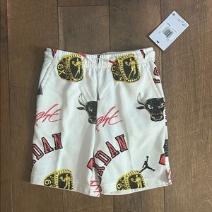 Jordan Boys' White Logo Print Athletic Shorts